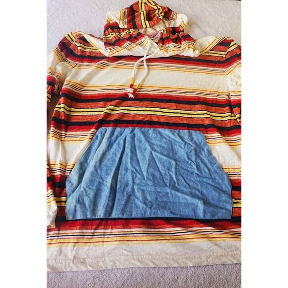 Sun + Stone Baja Stripe Pullover Lightweight Hoodie Long Sleeve Surf Shirt XL - Picture 8 of 8